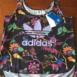 Adidas floral tank top